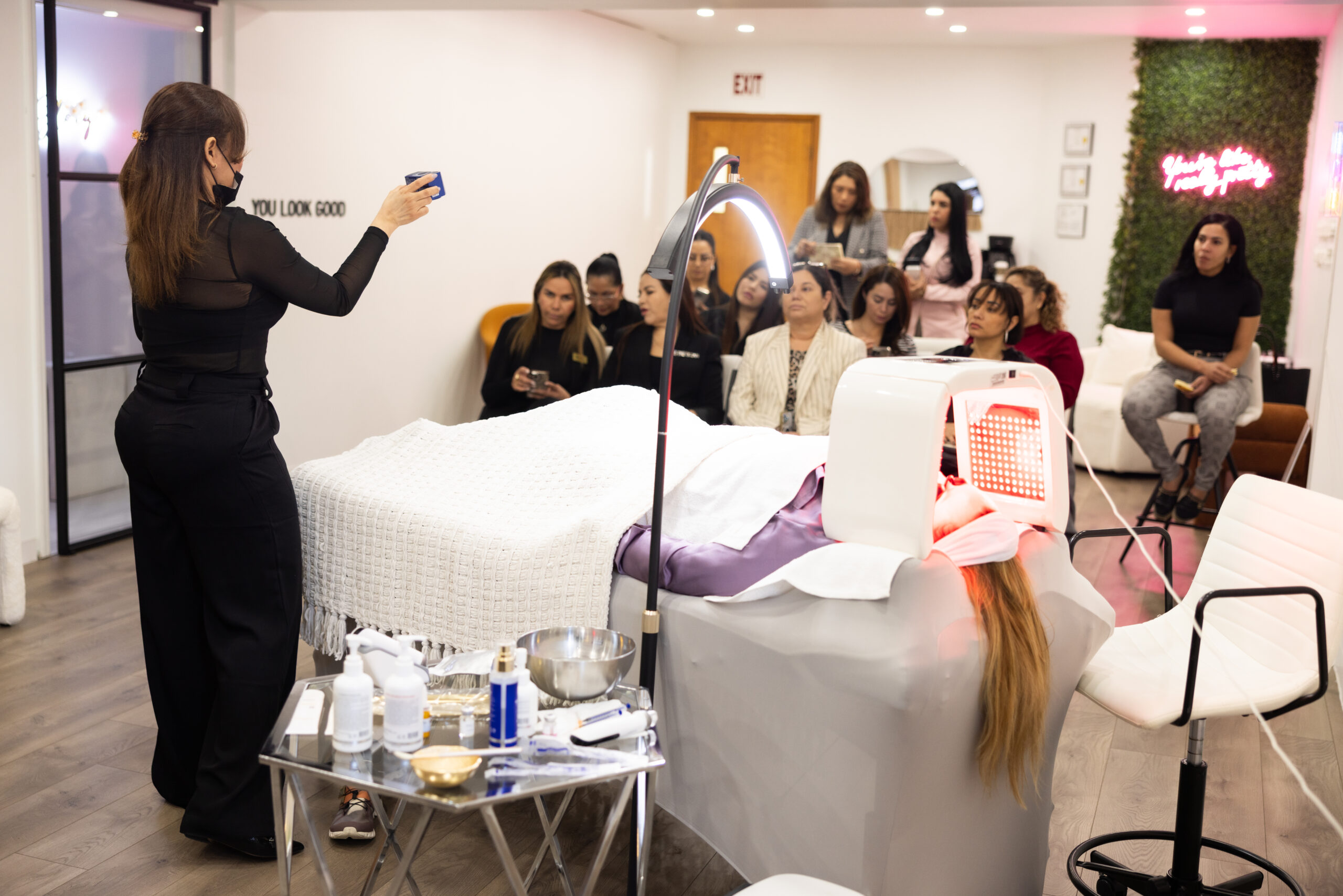 Lina Paola teaching Korean Facial Techniques